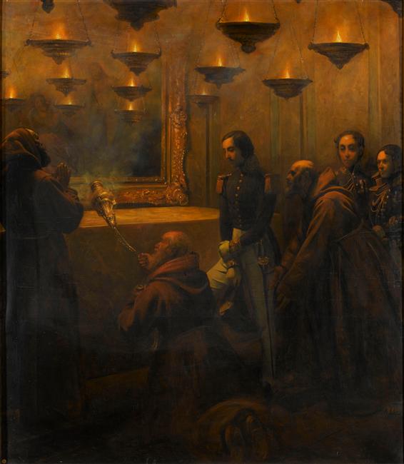 LE PRINCE DE JOINVILLE VISITE LE SAINT-SEPULCRE A JERUSALEM.7 OCTOBRE 1836, François Auguste Biard, 1842