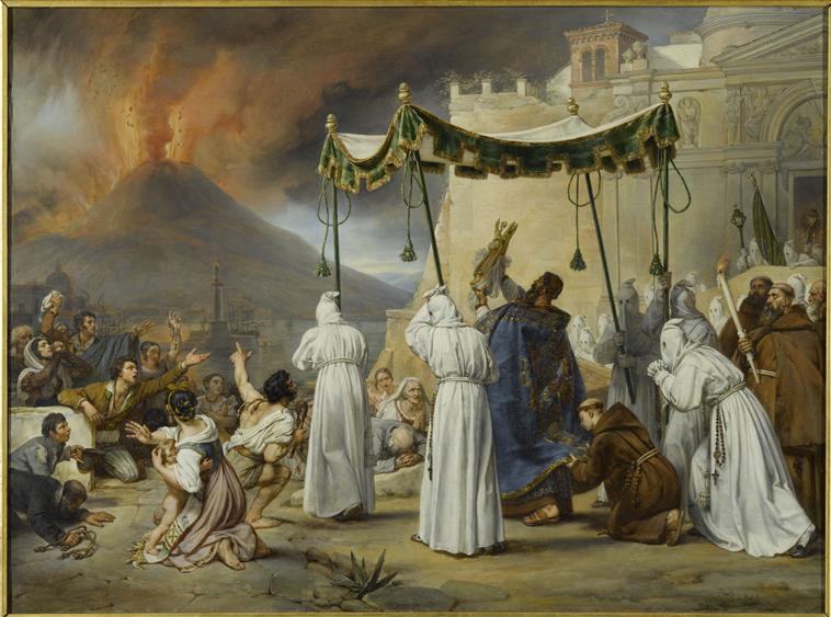 PROCESSION DE SAINT JANVIER A NAPLES, PENDANT UNE ERUPTION DU VESUVE.1822_0