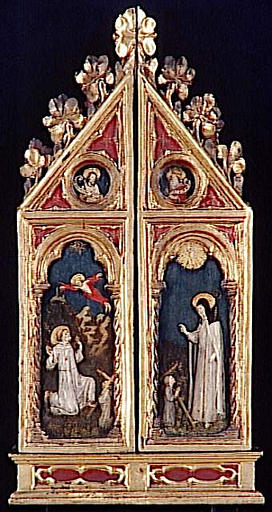 TRIPTYQUE (Volets fermés : stigmatisation de saint François avec un donateur franciscain) (Volets ouverts : la Nativité et le Couronnement de la Vierge et du Christ)_0