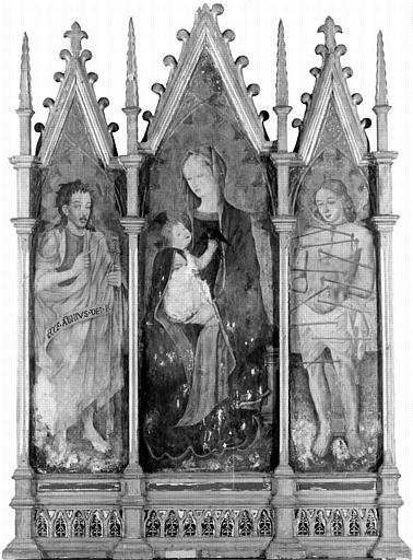 TRIPTYQUE, LA VIERGE ET L'ENFANT, SAINT JEAN BAPTISTE, SAINT SEBASTIEN_0