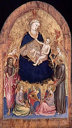 LA VIERGE ET L'ENFANT AVEC QUATRE SAINTS ET TROIS ANGES MUSICIENS_0