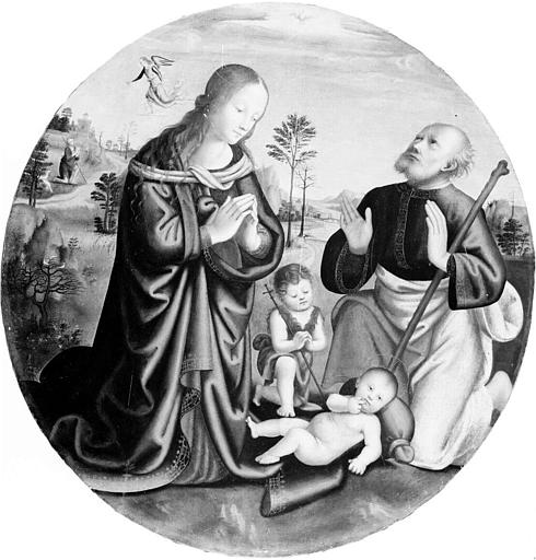 LA SAINTE FAMILLE ADORANT L'ENFANT_0