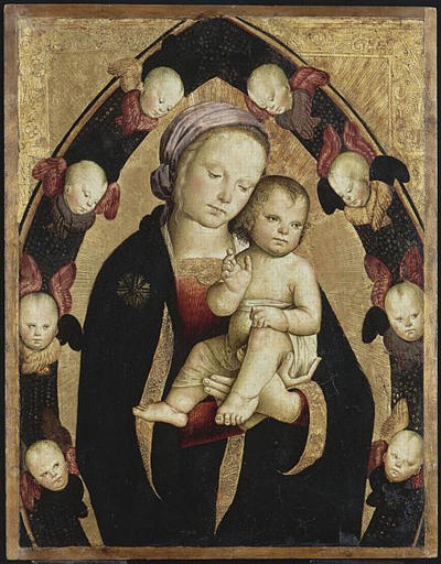 LA VIERGE ET L'ENFANT DANS UNE GLOIRE DE SERAPHINS_0