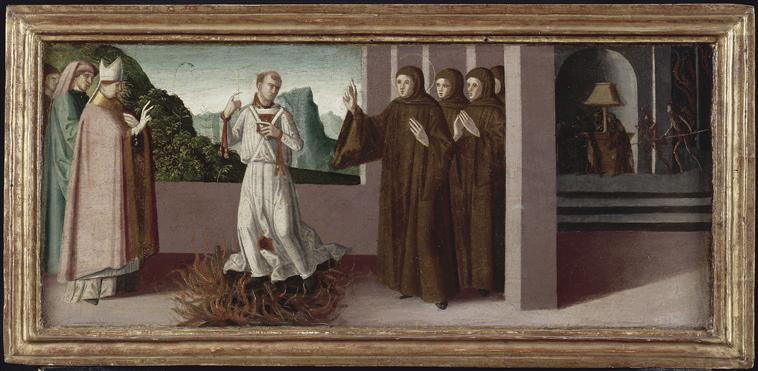 EN PRESENCE DE SAINT JEAN GUALBERT, LE BIENHEUREUX PETRUS IGNEUS SUBIT L'ORDALIE DU FEU CONTRE L'ARCHEVEQUE DE FLORENCE_0