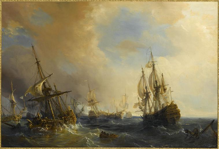 PRISE DE SEPT VAISSEAUX ANGLAIS PAR MONSIEUR DE L'AIGLE.2 MARS 1711, Théodore Gudin, 1839 entre,1842 et