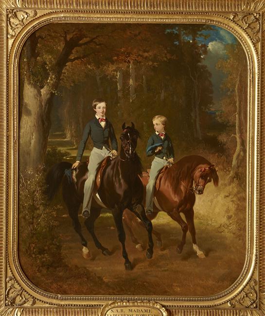 LE COMTE DE PARIS ET LE DUC DE CHARTRES DANS LE PARC DE CLAREMONT_0