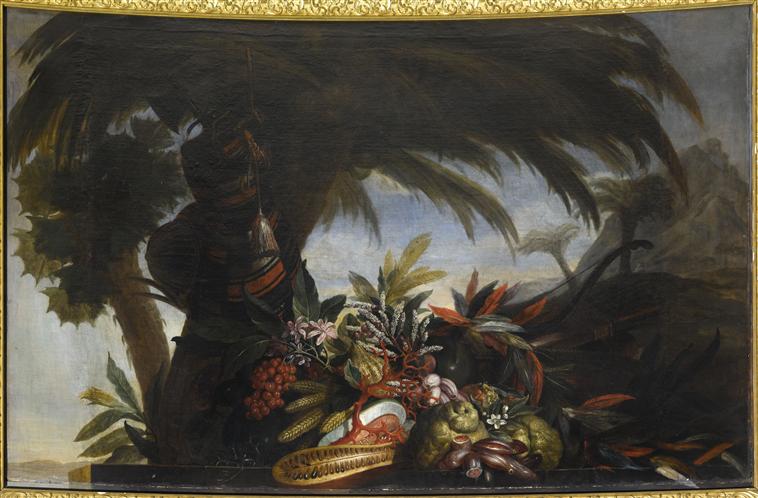 FLEURS ET FRUITS D'AFRIQUE, François Desportes, 1ère moitié 18e siècle