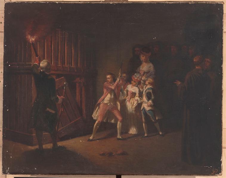 Le duc de Chartres brise la cage de fer de la prison du Mont Saint-Michel, Ernest Seigneurgens, 1848