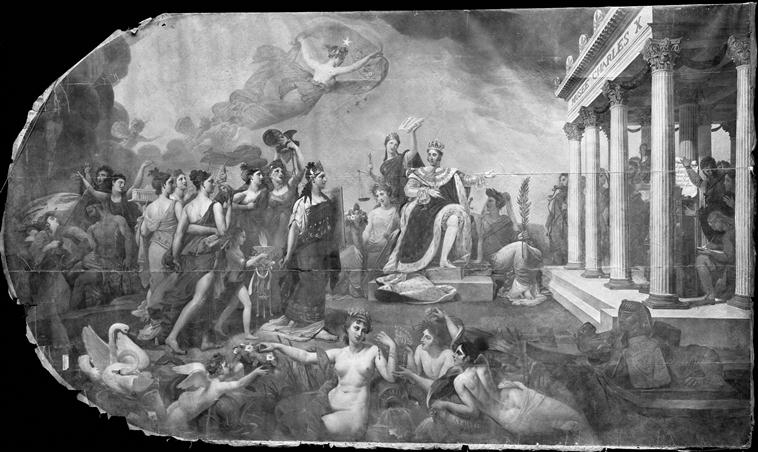 LE ROI DONNANT AUX ARTS LE MUSEE CHARLES X. 4 NOVEMBRE 1827, Antoine Jean Baron Gros, 1er quart 19e siècle