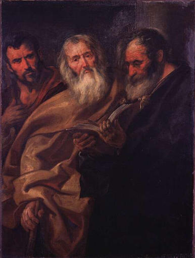 SAINT MATHIEU ET DEUX APOTRES, Jacob Jordaens, 3e quart 17e siècle
