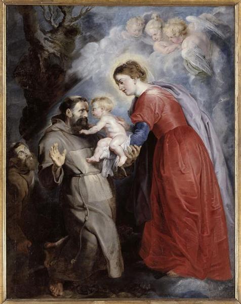 Saint François recevant l'Enfant Jésus des mains de la Vierge_0
