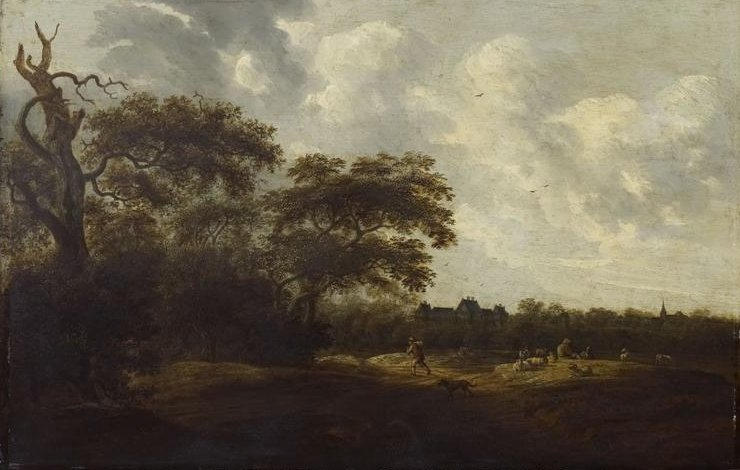 PAYSAGE A RIJSWICK PRES DE LA HAYE, Anthony Jansz van der Croos, 3e quart 17e siècle