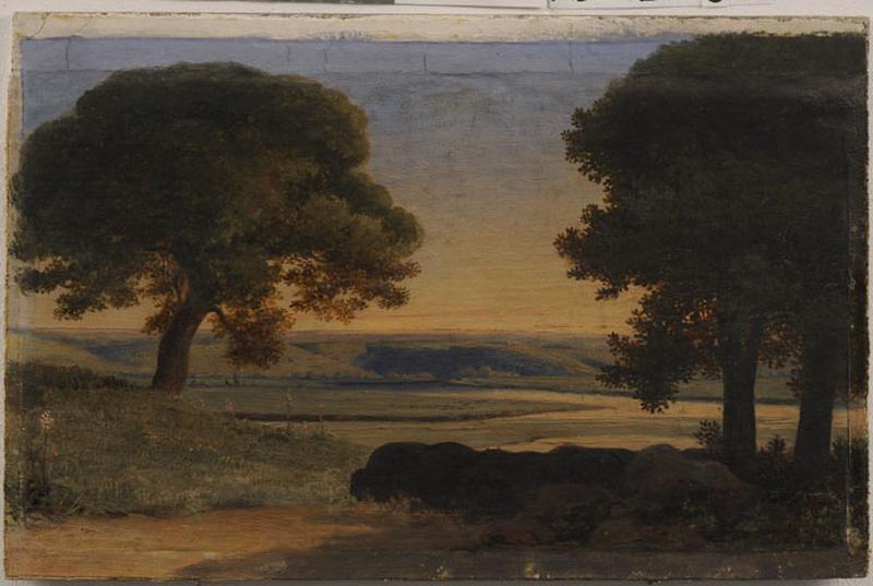 PAYSAGE D'ITALIE, Guillaume Bodinier, 19e siècle
