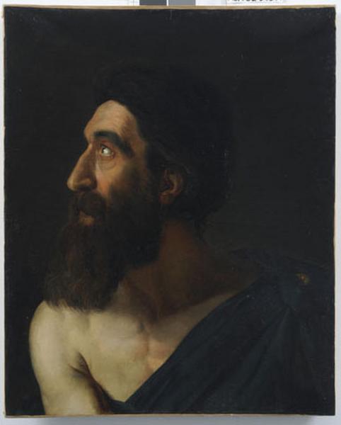 ETUDE DE TETE D'HOMME BARBU, Guillaume Bodinier, 19e siècle