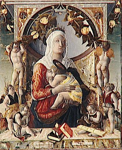 LA VIERGE ET L'ENFANT ENTOUREE D'ANGES_0