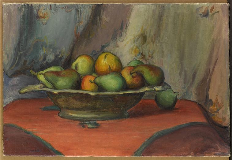 COUPE DE FRUITS SUR LA NAPPE ROUGE_0