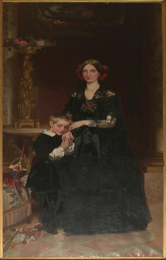LA DUCHESSE D'AUMALE ET SON FILS LE PRINCE DE CONDE_0