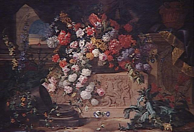 FLEURS ET BAS-RELIEF ANTIQUE_0
