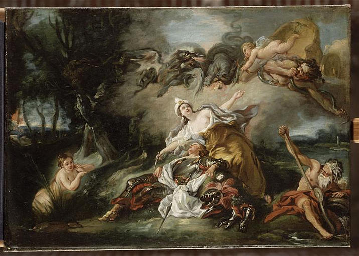 ARMIDE, SUR LE POINT DE POIGNARDER RENAUD EST DESARMEE A LA VUE DE CE HEROS ENDORMI_0