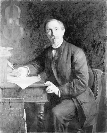 PORTRAIT D' ALEXANDRE DESROUSSEAUX, POETE ET CHANSONNIER LILLOIS (1820-1892), Henri Coroenne, 1883