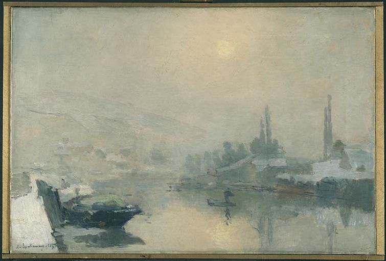 LA SEINE ET L'ILE LACROIX A ROUEN EN HIVER_0