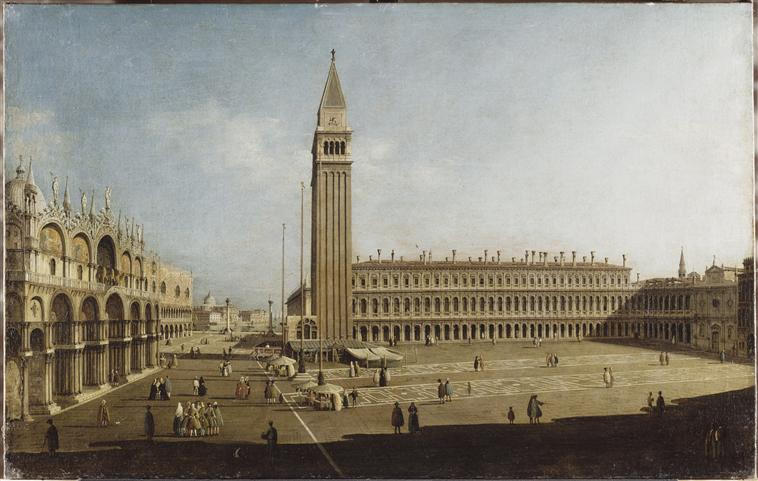 VUE DE LA PLACE SAINT MARC A VENISE, DE LA PIAZZETTA ET DE L'EGLISE SAN GIORGIO_0