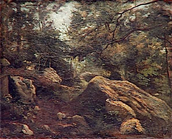 SOUS-BOIS EN FORET DE FONTAINEBLEAU, Henri Harpignies, 4e quart 19e siècle