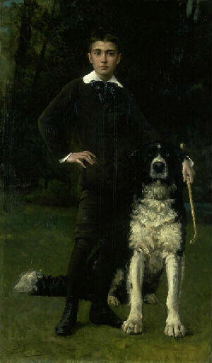 Portrait de Paul Bourgès à l'âge de dix ans, Jules Charles Aviat, 1884