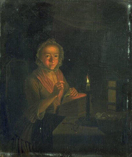 FEMME BRODANT, Johann Daniel Bager, 1er quart 18e siècle