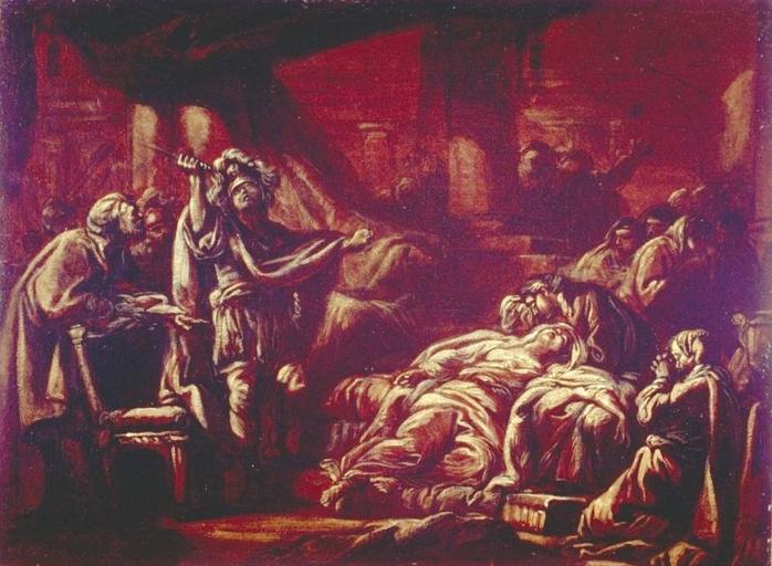 BRUTUS DEVANT LUCRECE EXPIRANTE JURE DE CHATIER TARQUIN_0