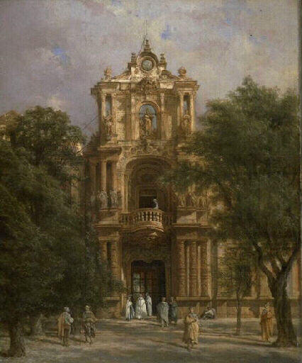 Principale façade du séminaire de San Telmo à Séville_0