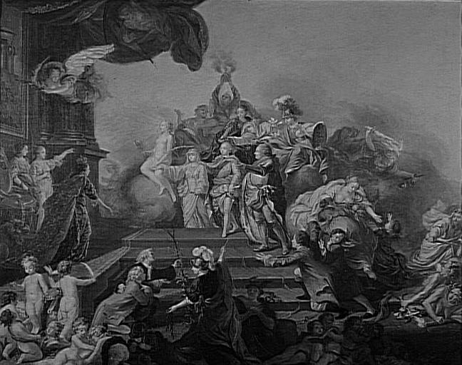 ALLEGORIE DU COURONNEMENT DE GEORGES III D'ANGLETERRE EN 1760 ; LOUIS XIV ET LE DAUPHIN (ANCIEN TITRE) ; ALLEGORIE A CHARLES (ANCIEN TITRE) ; MARIAGE DU PRINCE FREDERIC CHRISTIAN DE SAXE (ANCIEN TITRE) ; MARIAGE A NAPLES DE CHARLES III (ANCIEN TITRE)_0