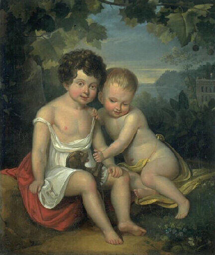 Portrait de Rosa et d'Auguste Bonheur enfants_0