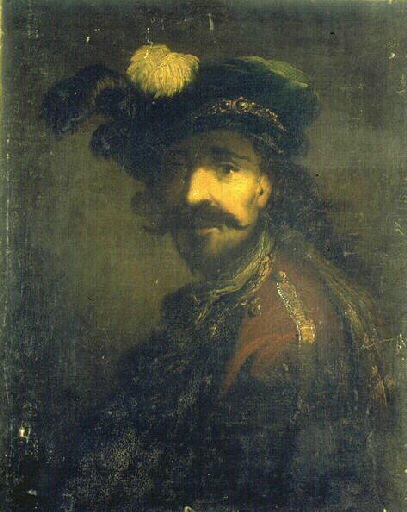 Portrait d'un homme à la toque bleue IMS H. 73.8 ; L. 57.2_0