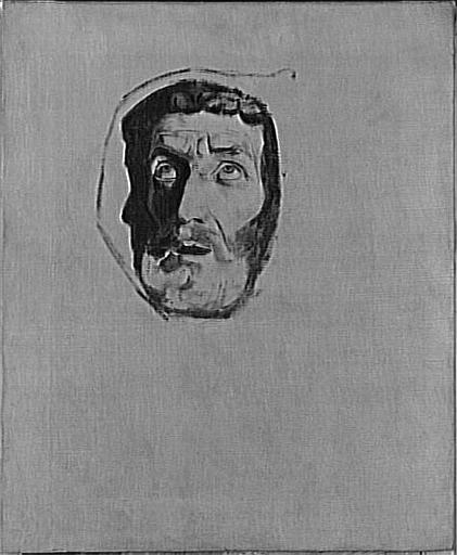 ETUDE DE TETE POUR 'SAINT FRANÇOIS D'ASSISE, ETANT PRET A RENDRE L'ESPRIT, SE FAIT TRANSPORTER A SAINTE-MARIE-DE-PORTIONCULE', Jean Joseph Weerts, 4e quart 19e siècle