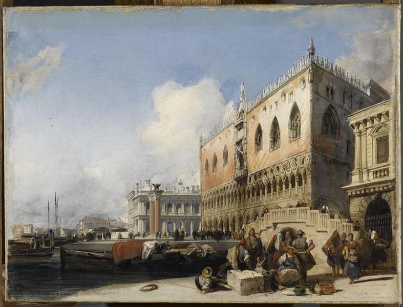 VUE DE VENISE.LE QUAI DES ESCLAVONS ET LE PALAIS DES DOGES_0