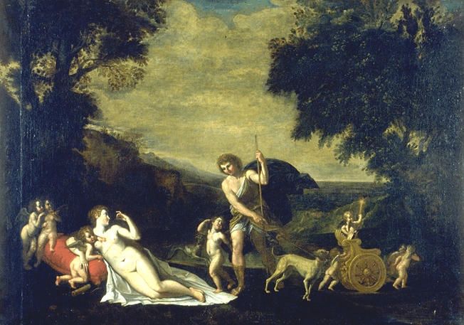 VENUS ET ADONIS, dit aussi, ADONIS CONDUIT PRES DE VENUS PAR LES AMOURS_0