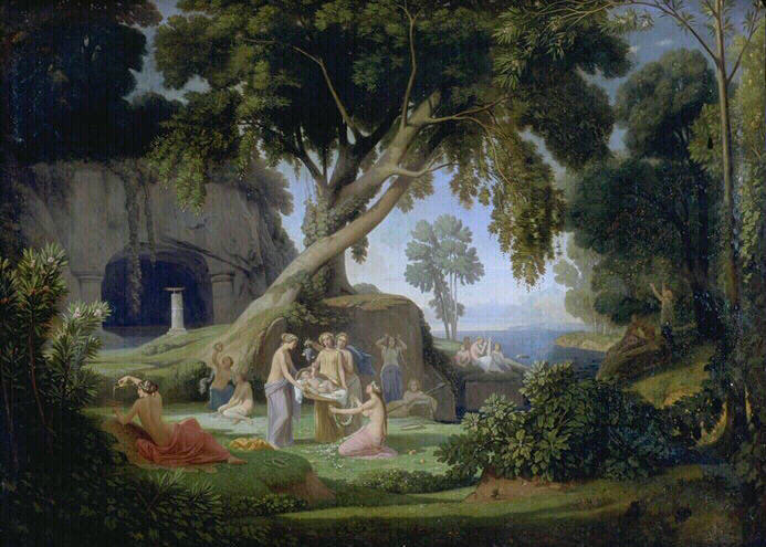 Paysage avec l'enfance de Bacchus ; Bacchus enfant élevé par les nymphes dans l'île de Naxos (autre titre)_0
