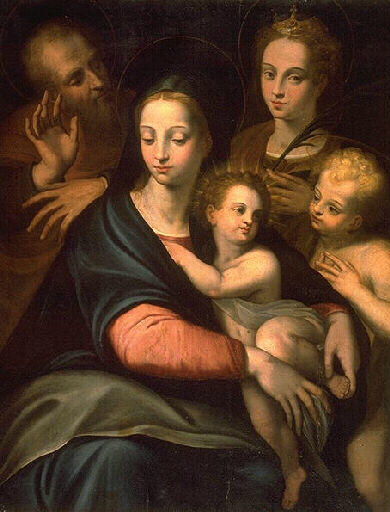 Sainte Famille avec le petit Saint Jean Baptiste et Sainte Catherine d'Alexandrie_0