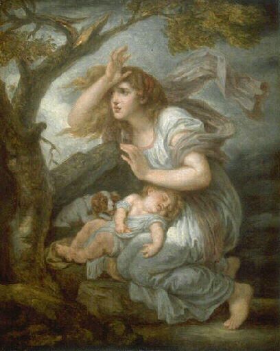 Jeune femme effrayée par l'orage_0