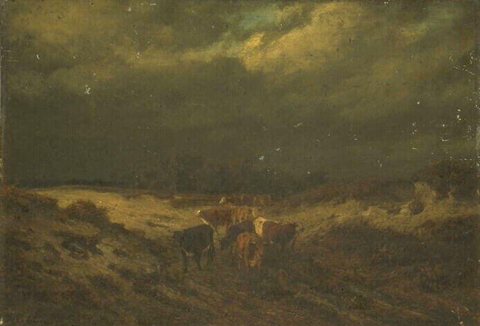 Troupeau en marche, François Auguste Ortmans, 1866