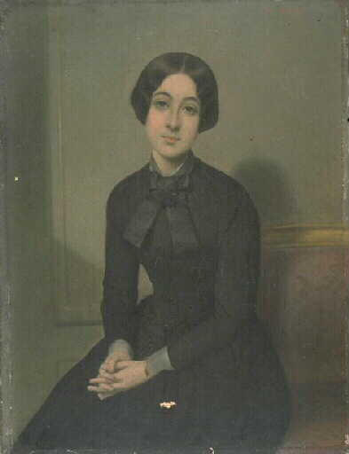 Portrait d'une jeune femme assise_0