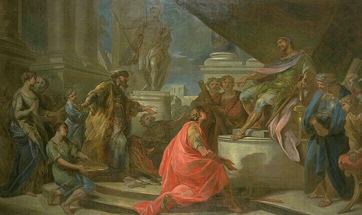 Auguste se fait prêter serment de fidélité par des princes barbares_0