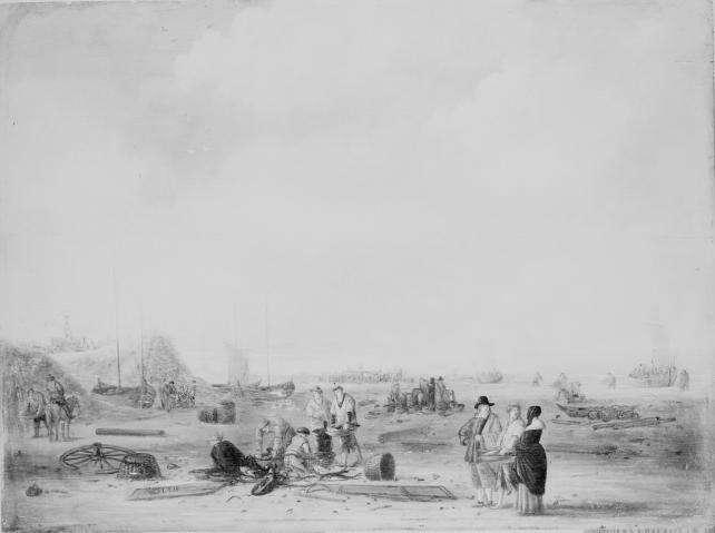 VUE D'UNE PLAGE, Willem Gillesz Kool, 17e siècle