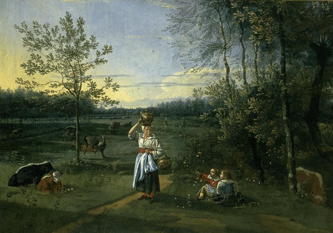 PAYSAGE AVEC FIGURES OU LES DEUX FILLETTES_0