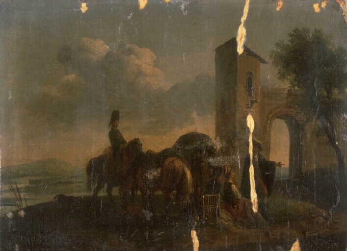Paysage avec trois chevaux_0