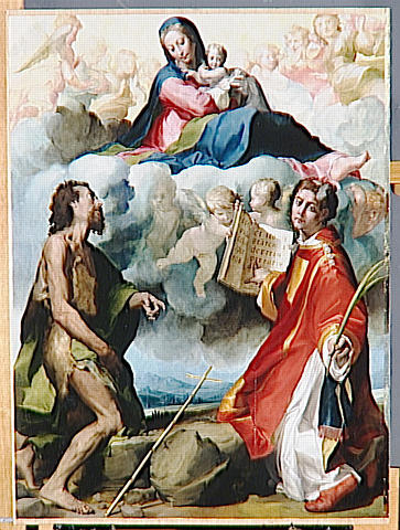 LA VIERGE A L'ENFANT EN GLOIRE AVEC SAINT JEAN-BAPTISTE ET SAINT ETIENNE_0