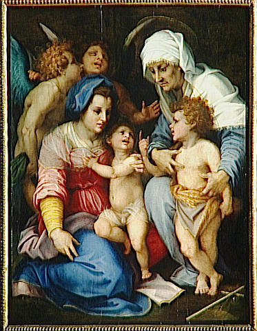 LA VIERGE, L'ENFANT JESUS, SAINTE ELISABETH ET LE PETIT SAINT JEAN ; DITE SAINTE FAMILLE AUX ANGES_0