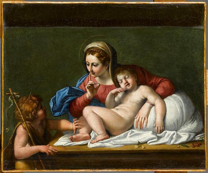 LA VIERGE ET L'ENFANT JESUS AVEC SAINT JEAN, dit aussi LE SILENCE, ou encore LE SILENCE DU CARRACHE_0