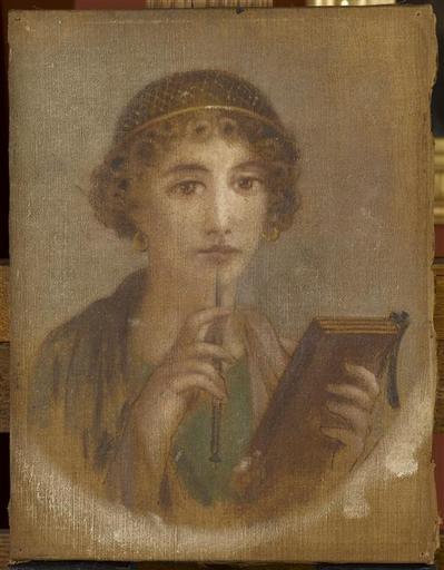 Portrait de femme (copie d'après une peinture pompéienne) (recto) ; Femme nue assise de dos au bord d'une fontaine (verso)_0